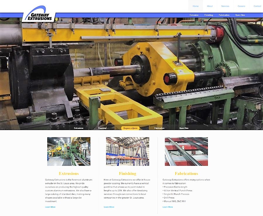 Gateway Extrusions Website Image