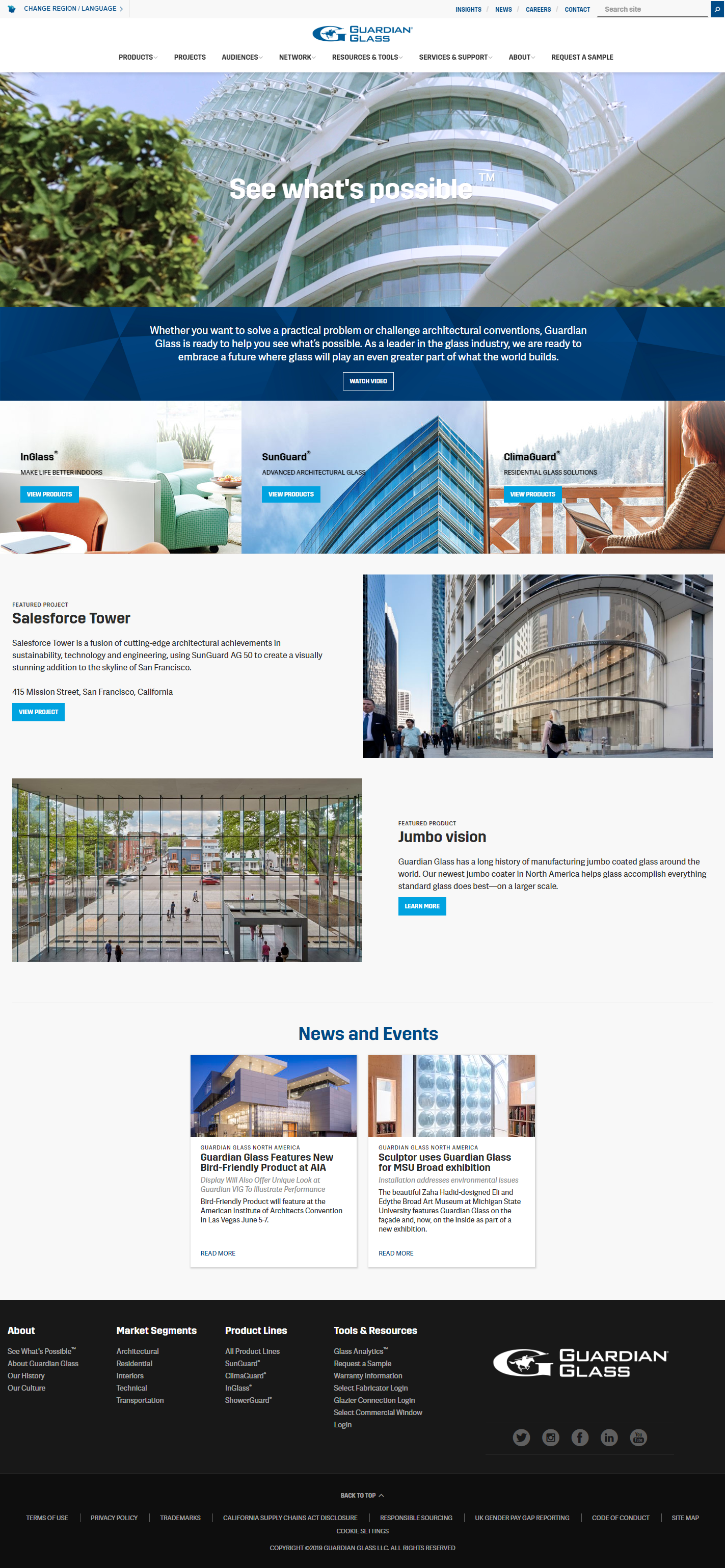 Guardian Glass Com Website Screen Capture