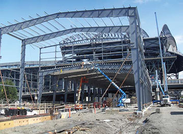 king street amtrak station, metal construction news, working in tight urban spaces, chg building systems inc. 