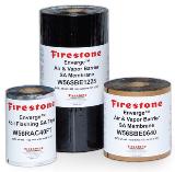 Firestone Building Products' Enverge Air and Vapor Barrier SA Membrane self-seals around mechanical fasteners to minimize gaps, and foil flashing tape can be used.