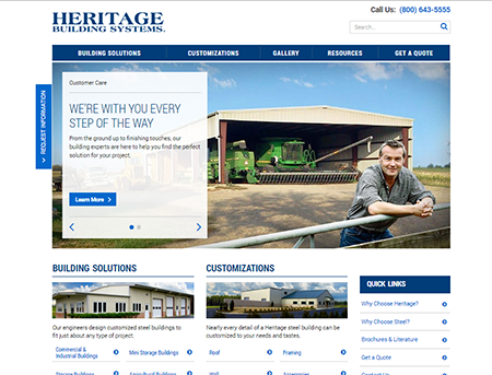 Heritage Building Systems, new website