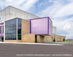 Using polycarbonate wall systems to tie in school district colors