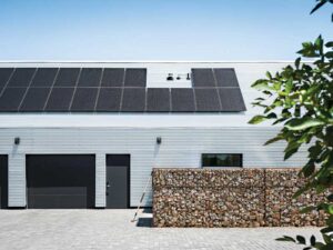 Gabion-like custom steel baskets hide construction debris inside instead of in a landfill
