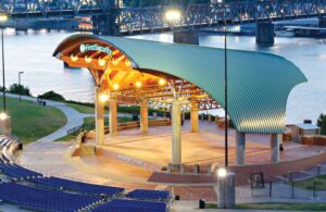 An aerial view of First Security’s Little Rock Amphitheatre