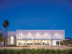 At night, Mission Restaurant Supply 