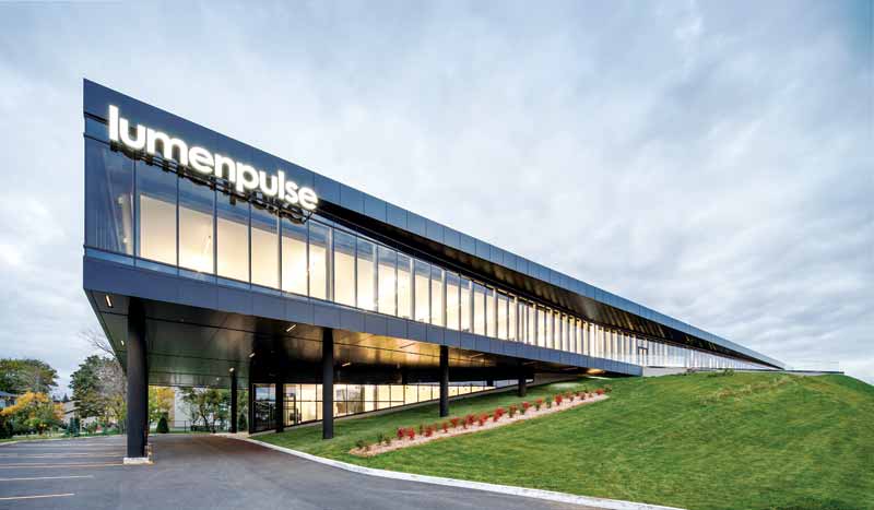 A daylight photo of a manufacturing facility in Quebec, Canada. 