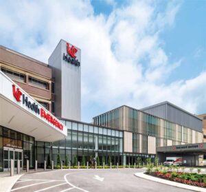Courtesy Kingspan Insulated Panels North America The front entrance of UC Health in Cincinnati, Ohio.