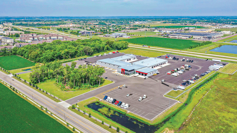 Courtesy APX Construction Group The metal building system of Truck Center Companies in Minnesota.