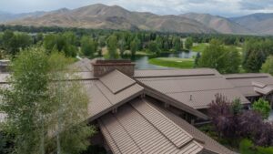 A metal roofing system at a golf course in Hailey, Idaho