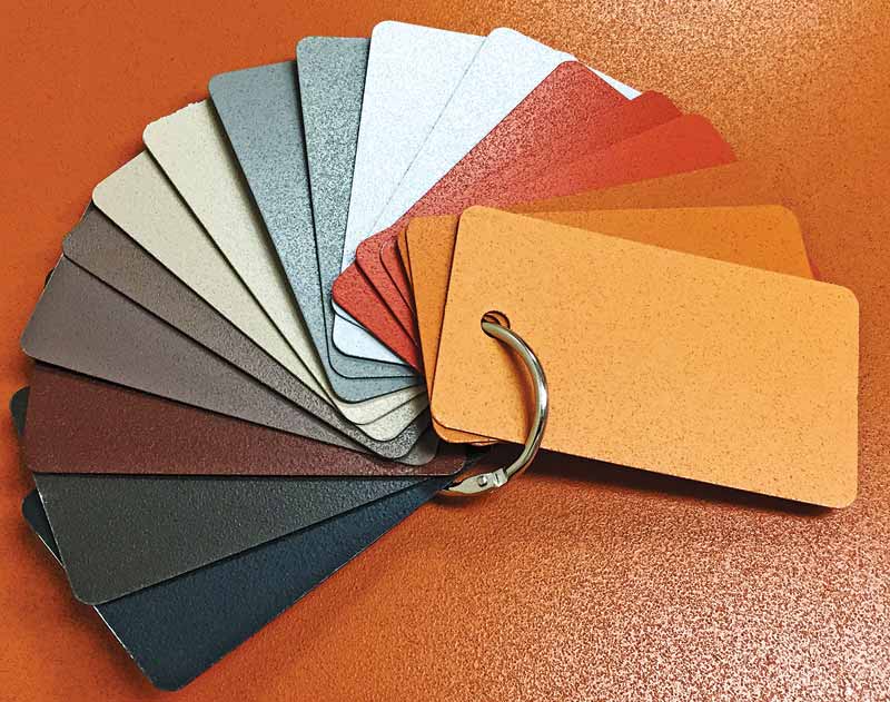 a fan of different colors of paint