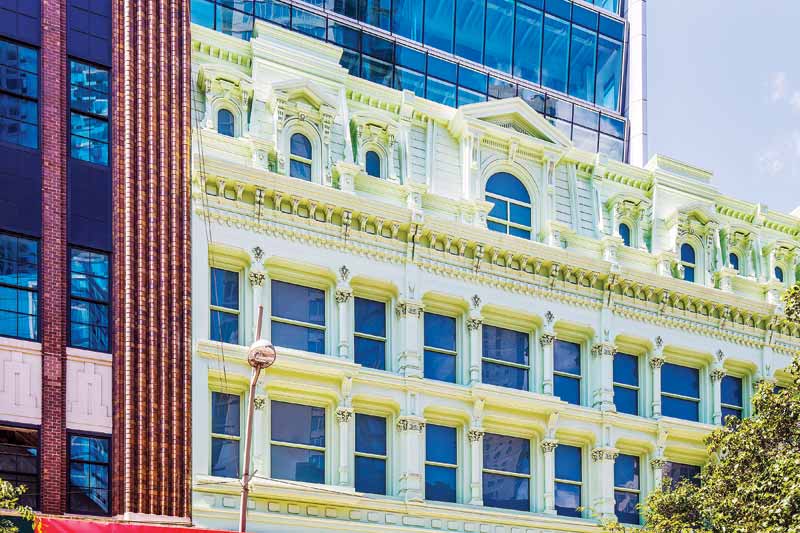 a building with many windows