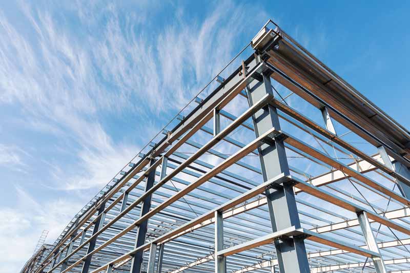 erected metal building framing