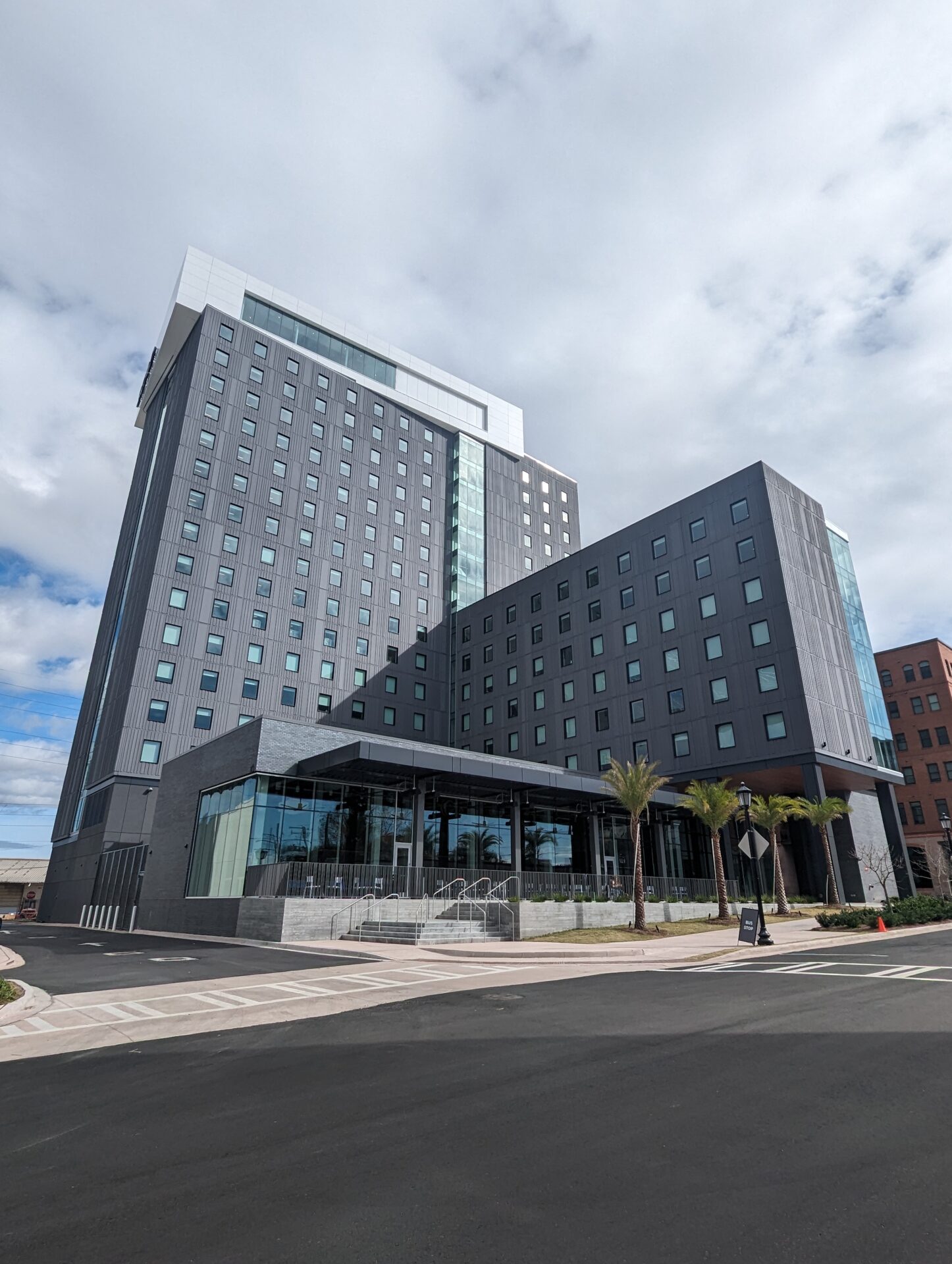 Photo courtesy Eastern Glass and Aluminum view of the exterior of Savannah College AD Indian Street