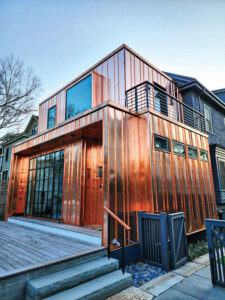 A residential home retrofit feature numerous copper components. 