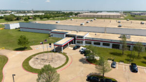 An overhead view of IKO North America's new manufacturing facility in Ennis, Texas. 