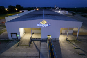 Photo courtesy Kingspan Insulated Panels North America An overhead night view of Kingspan Insulated Panels North America's new facility.