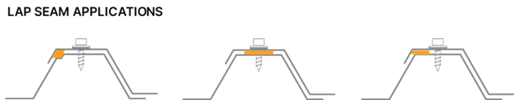 a diagram showing lap seam applications