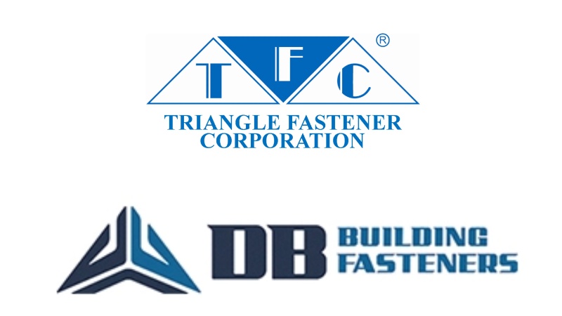 Courtesy Triangle Fastener Corporation/DB Building Fasteners The logos for Triangle Fastener Corporation and DB Building Fasteners