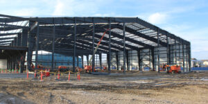 Photos courtesy Sure Steel Inc. A metal building frame, showing the increased standards in metal building construction.