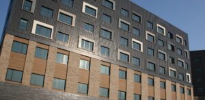 Photo courtesy Stro Corp.  A building which uses metallic coatings.