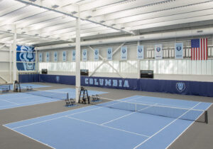 Photo courtesy Kingspan Light + Air A shot of the courts at The Phillip & Cheryl Milstein Family Tennis Center.