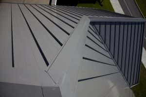 Photo courtesy Elevate Commercial Roofing Systems A metal roofing system, which can often be impacted by building codes.