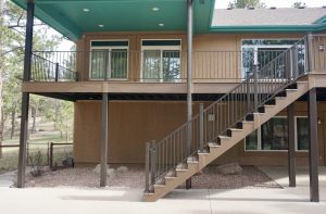 A home with a steel stair framing system. 