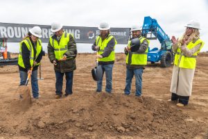 Photo courtesy EquipmentShare Representatives from EquipmentShare break ground on the company's new Roswell, N.M. branch.