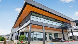 A metal building with products from Parallel Architectural Products. 