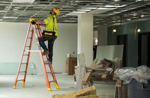 Photo courtesy American Ladder Institute A worker on a later, a representation of National Ladder Safety Month.