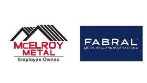 The logos for McElroy Metal and Fabral