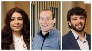 The headshots of three new team members of Wells. 